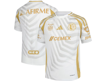 adidas Youth UANL Tigres 2024 - 25 Third Jersey - White/Gold