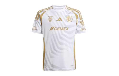 adidas Youth UANL Tigres 2024 - 25 Third Jersey - White/Gold