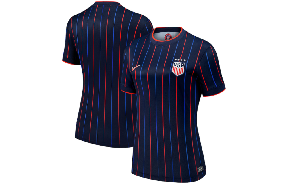 Nike USA United States 2025 Womens (4 Stars) Away Jersey - Obsidian/Challenge Red