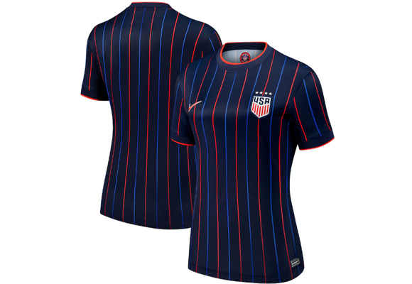 Nike USA United States 2025 Womens (4 Stars) Away Jersey - Obsidian/Challenge Red