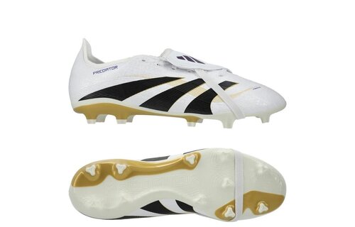 adidas Predator 25 League Fold Over Tongue FG RTG Pack -Cloud White/Core Black/Gold Metallic