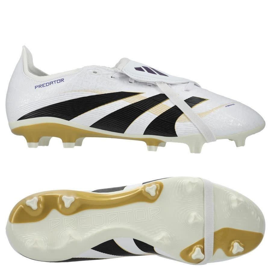 adidas Predator 25 League Fold Over Tongue FG RTG Pack -Cloud White/Core Black/Gold Metallic