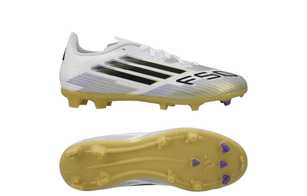 adidas Jr F50 League FG / MG RTG Pack- Cloud White/Core Black/Gold Metallic