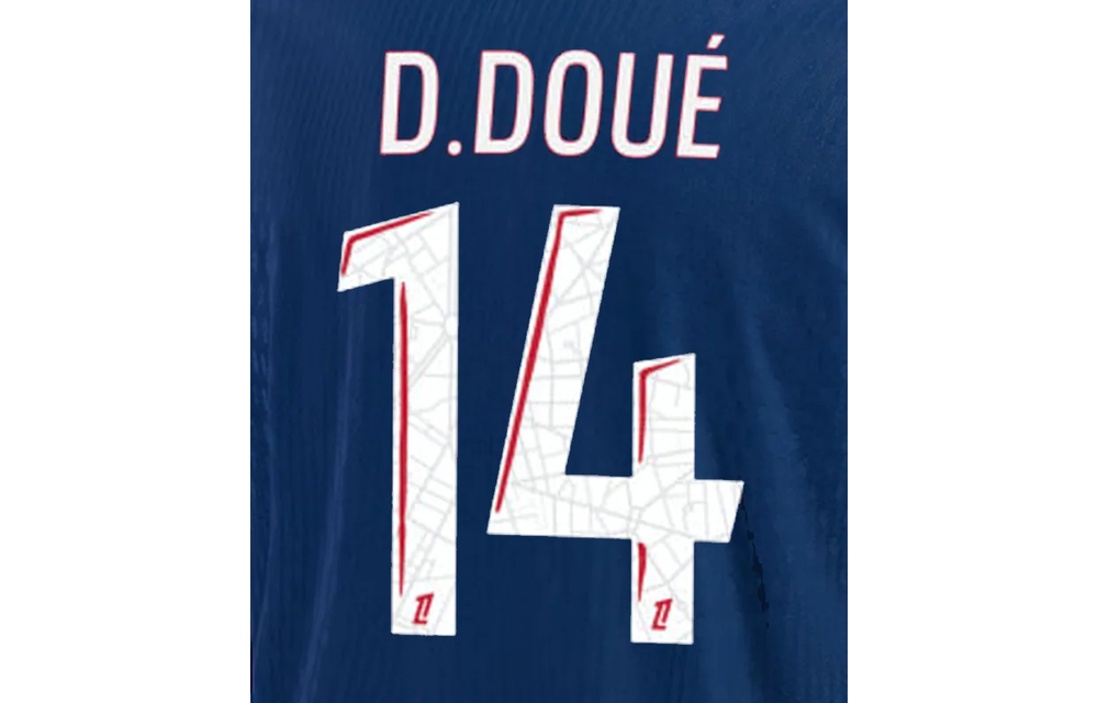 D.Doue # 14 PSG Paris Saint German 24 / 25 Home Nameset