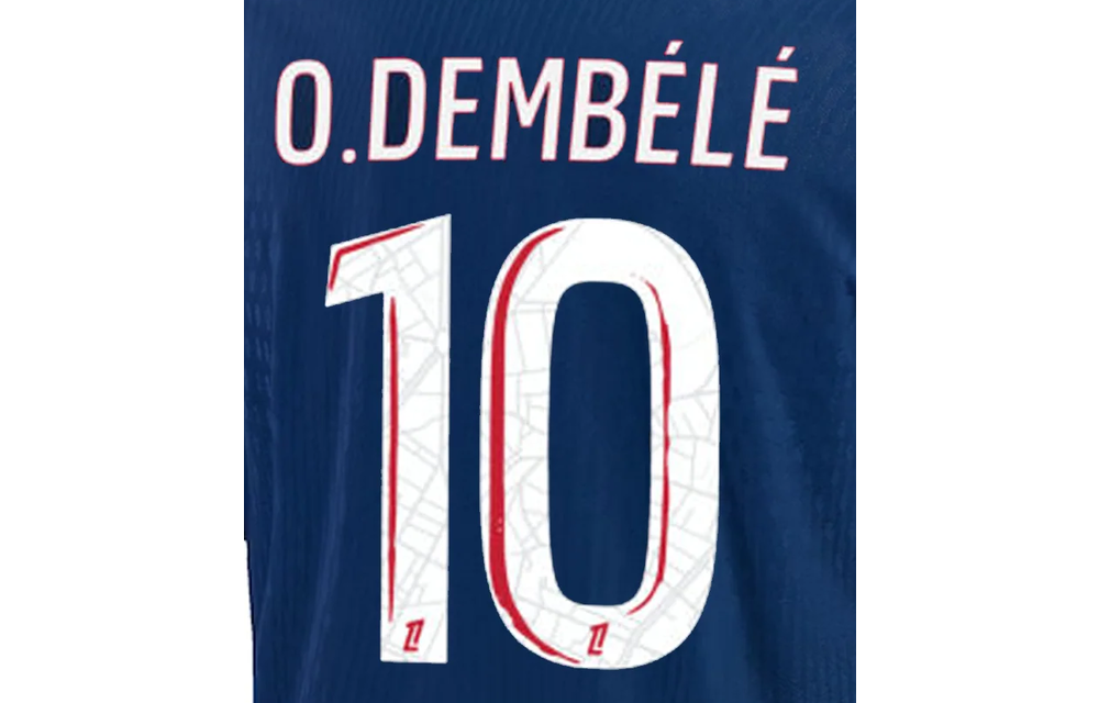 O. Dembele # 10 PSG Paris Saint German 24 / 25 Home Nameset