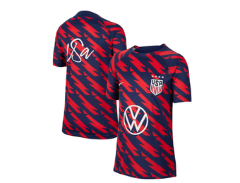Nike Youth USA United States USWNT Academy Pro Prematch Training  Jersey - Speed Red/Navy