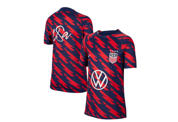 Nike Youth USA United States USWNT Academy Pro Prematch Training Jersey - Speed Red/Navy