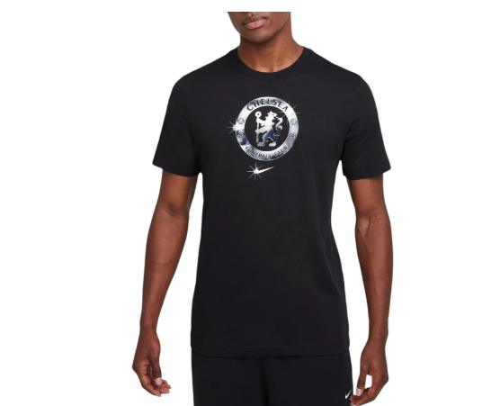 Nike Chelsea FC 2024 - 25 Crest Foil Fan Shirt - Black