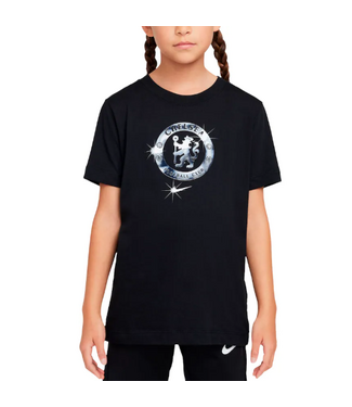 Nike Nike Youth Chelsea FC 2024 - 25 Crest Foil Fan Shirt - Black