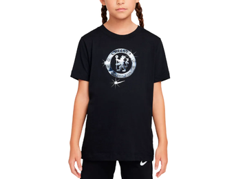 Nike Youth Chelsea FC 2024 - 25 Crest Foil Fan Shirt - Black