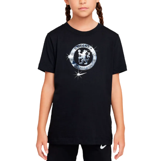 Nike Youth Chelsea FC 2024 - 25 Crest Foil Fan Shirt - Black
