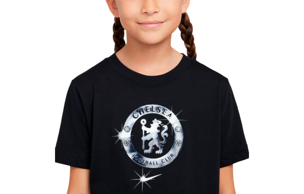 Nike Youth Chelsea FC 2024 - 25 Crest Foil Fan Shirt - Black