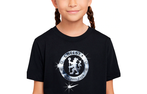 Nike Youth Chelsea FC 2024 - 25 Crest Foil Fan Shirt - Black