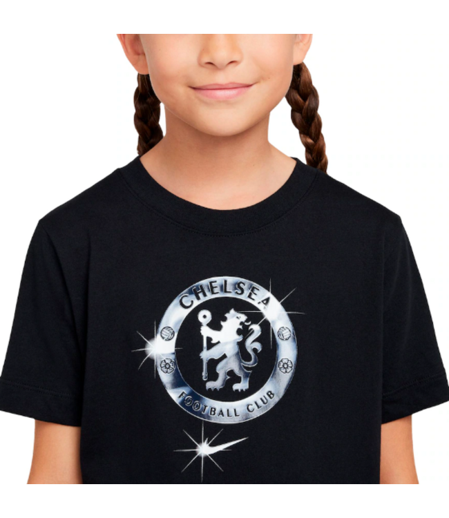 Nike Nike Youth Chelsea FC 2024 - 25 Crest Foil Fan Shirt - Black