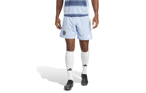 adidas Sporting Kansas CIty 25 / 26 Authentic Home Shorts - Glow Blue/White