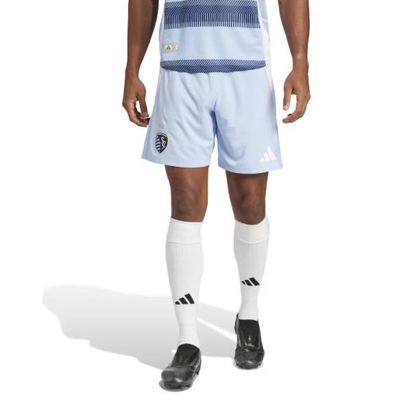 adidas Sporting Kansas CIty 25 / 26 Authentic Home Shorts - Glow Blue/White