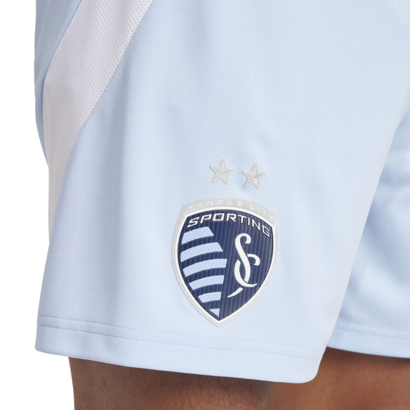 adidas Sporting Kansas CIty 25 / 26 Authentic Home Shorts - Glow Blue/White