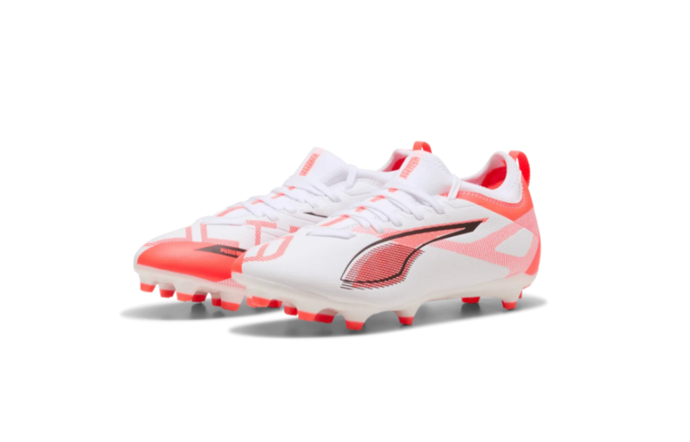 Puma Jr Ultra 5 Match FG/AG - White/Black/Glowing Red