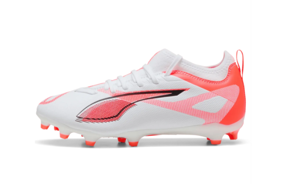 Puma Jr Ultra 5 Match FG/AG - White/Black/Glowing Red