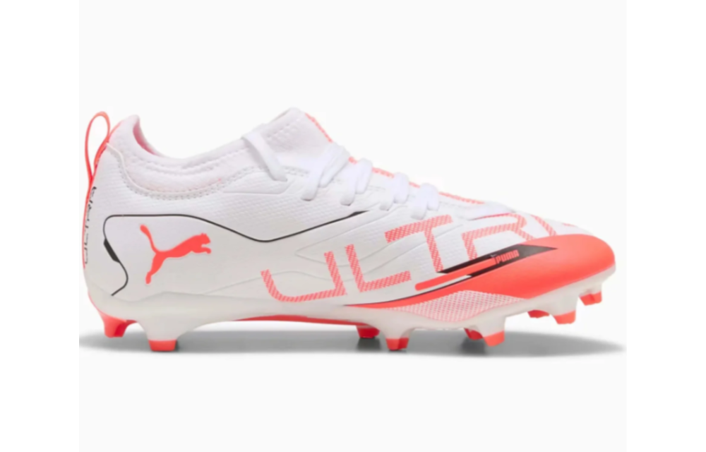 Puma Jr Ultra 5 Match FG/AG - White/Black/Glowing Red