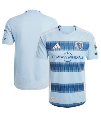 adidas adidas Sporting Kansas City 2025 -26 Authentic Home Jersey - Glow Blue/Night Indigo