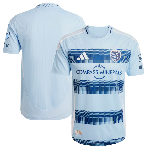 adidas Sporting Kansas City 2025 -26 Authentic Home Jersey - Glow Blue/Night Indigo