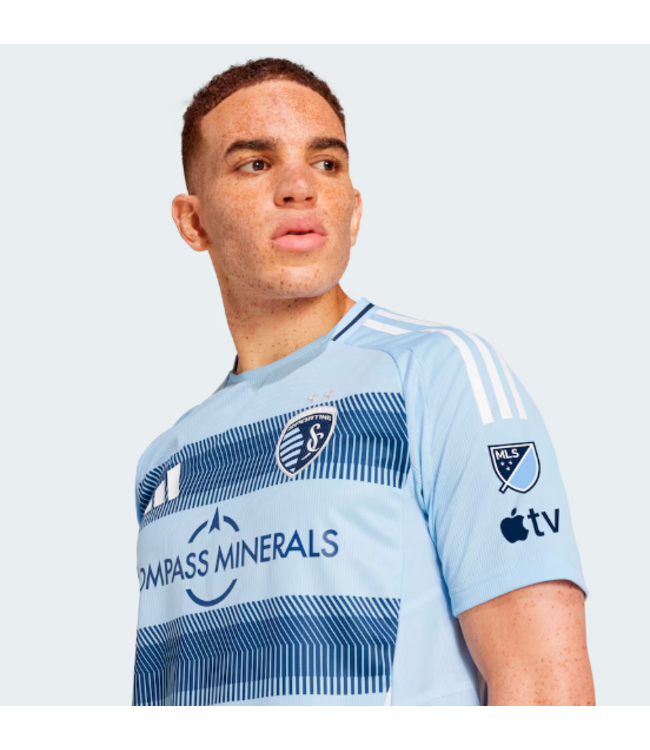 adidas adidas Sporting Kansas City 2025 -26 Authentic Home Jersey - Glow Blue/Night Indigo