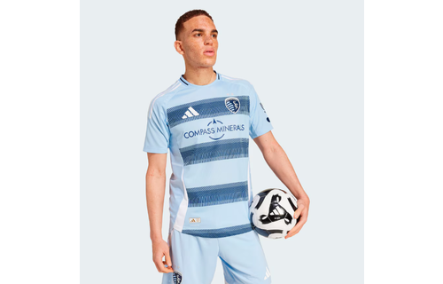 adidas Sporting Kansas City 2025 -26 Authentic Home Jersey - Glow Blue/Night Indigo