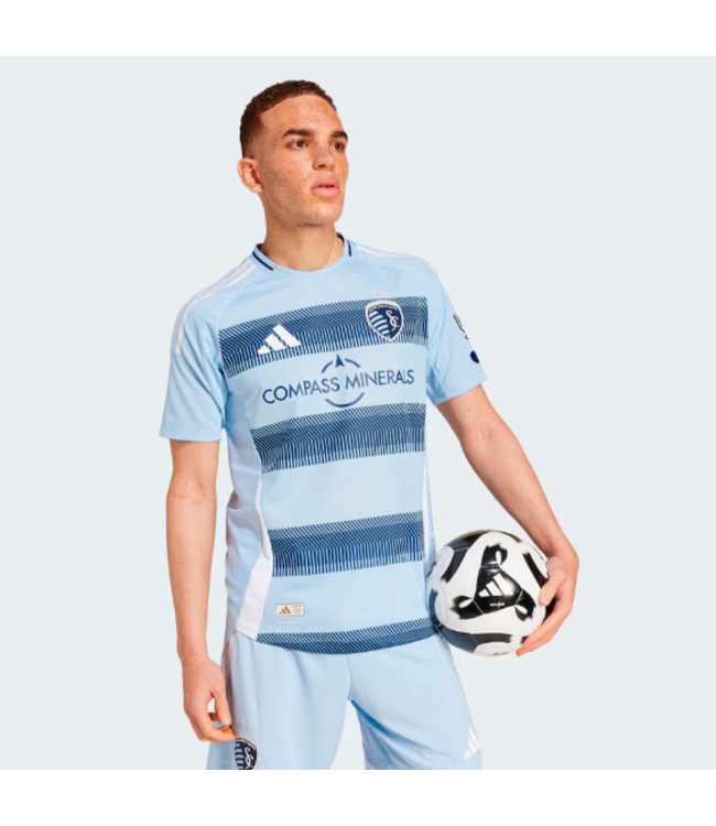 adidas adidas Sporting Kansas City 2025 -26 Authentic Home Jersey - Glow Blue/Night Indigo