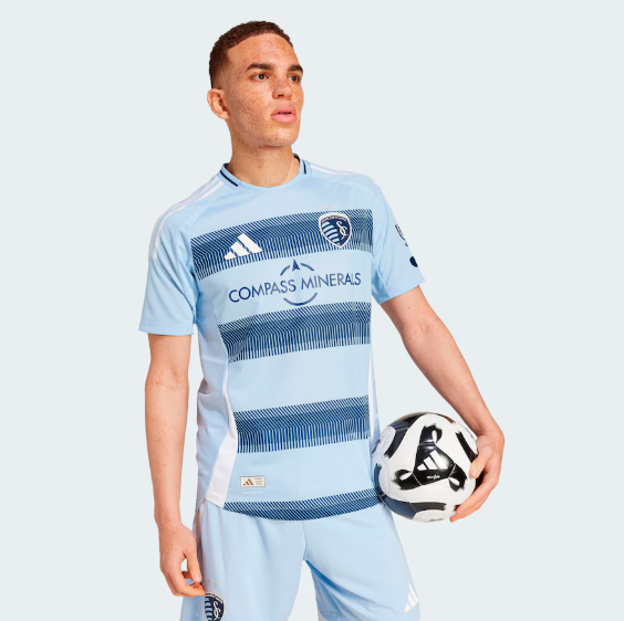 adidas Sporting Kansas City 2025 -26 Authentic Home Jersey - Glow Blue/Night Indigo