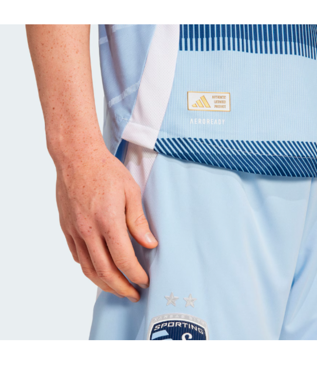 adidas adidas Sporting Kansas City 2025 -26 Authentic Home Jersey - Glow Blue/Night Indigo