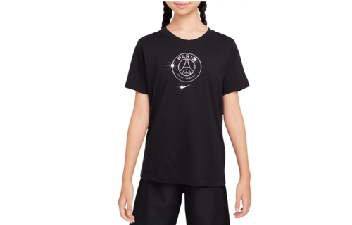 Nike Youth PSG Paris Saint German 2024 - 25 Crest Foil Fan Shirt - Black