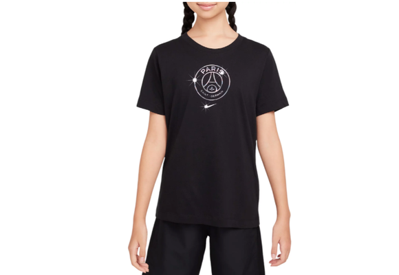 Nike Youth PSG Paris Saint German 2024 - 25 Crest Foil Fan Shirt - Black