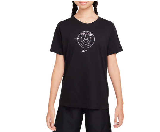 Nike Youth PSG Paris Saint German 2024 - 25 Crest Foil Fan Shirt - Black