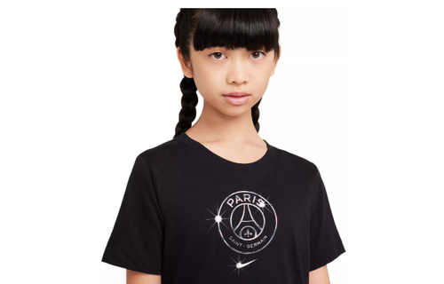 Nike Youth PSG Paris Saint German 2024 - 25 Crest Foil Fan Shirt - Black