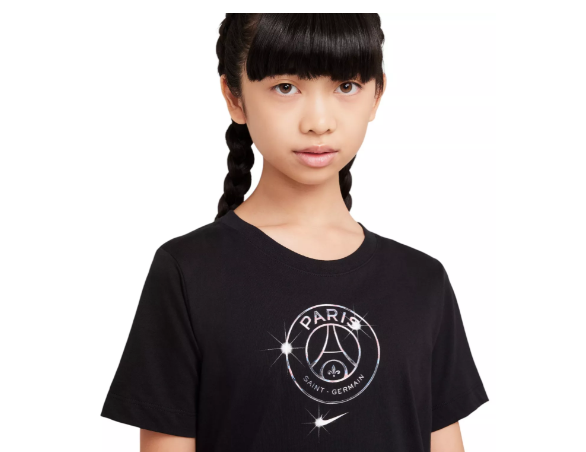 Nike Youth PSG Paris Saint German 2024 - 25 Crest Foil Fan Shirt - Black
