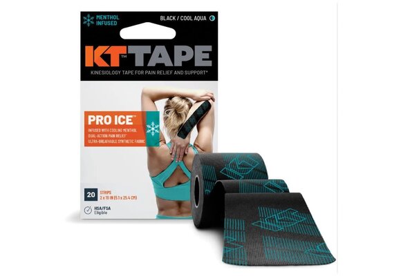 KT Tape Pro Ice 20 Strips 10" Precut - Black