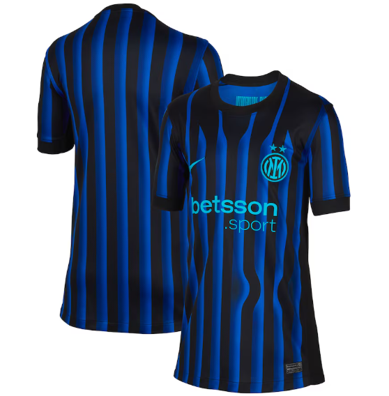 Nike Youth Inter Milan 2025 - 26 Home Jersey - Lyon Blue/Black/Chlorine Blue