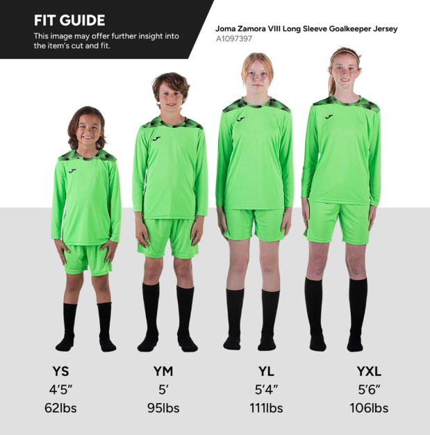 Joma Youth Zamora VIII Long Sleeve Goalkeeper Jersey - Black