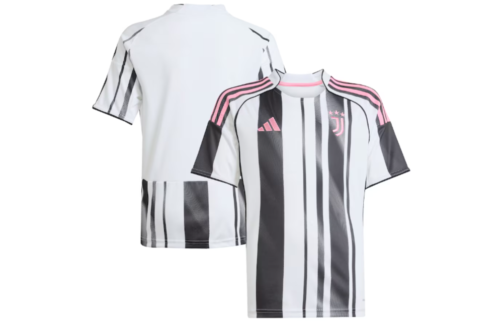 adidas Youth Juventus 2025 - 26 Home Jersey - White/Black/Pink