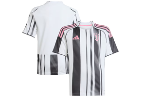 adidas Youth Juventus 2025 - 26 Home Jersey - White/Black/Pink