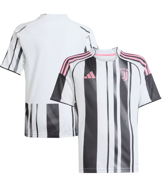adidas adidas Youth Juventus 2025 - 26 Home Jersey - White/Black/Pink