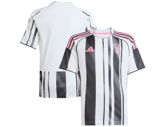 adidas Youth Juventus 2025 - 26 Home Jersey - White/Black/Pink