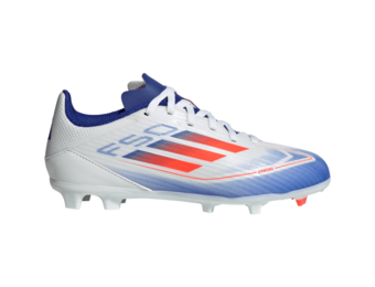 adidas Jr F50 League FG Soccer Shoes - Cloud White/Solar Red/Lucid Blue