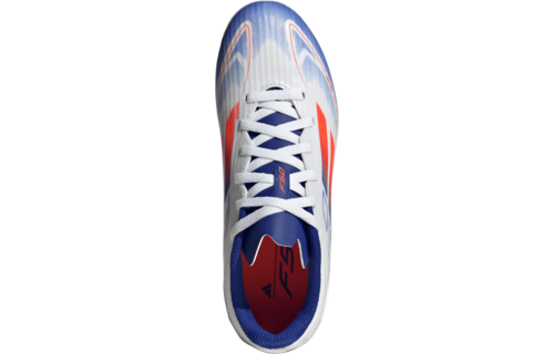 adidas Jr F50 League FG Soccer Shoes - Cloud White/Solar Red/Lucid Blue