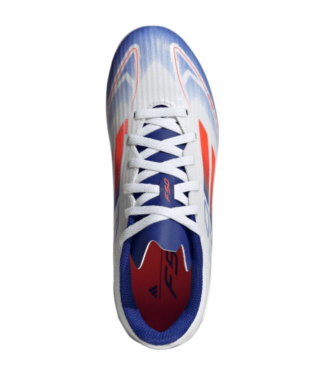 adidas adidas Jr F50 League FG Soccer Shoes - Cloud White/Solar Red/Lucid Blue