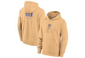Nike Inter Milan 2024 - 25 French Terry Pullover Hoodie - Gold/Heather