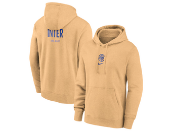 Nike Inter Milan 2024 - 25 French Terry Pullover Hoodie - Gold/Heather