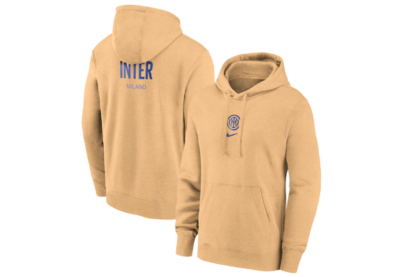 Nike Inter Milan 2024 - 25 French Terry Pullover Hoodie - Gold/Heather