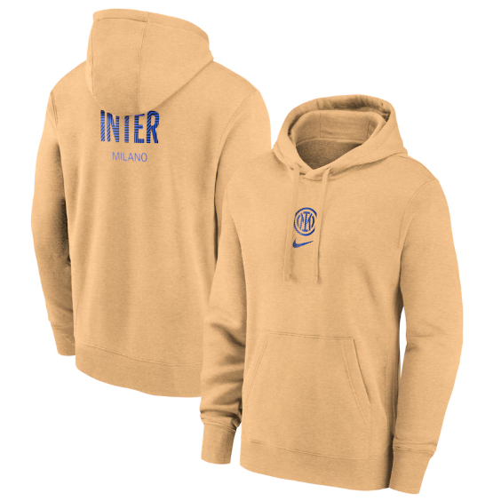 Nike Inter Milan 2024 - 25 French Terry Pullover Hoodie - Gold/Heather